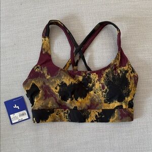 JoyLab Maroon and Gold Sports Bra